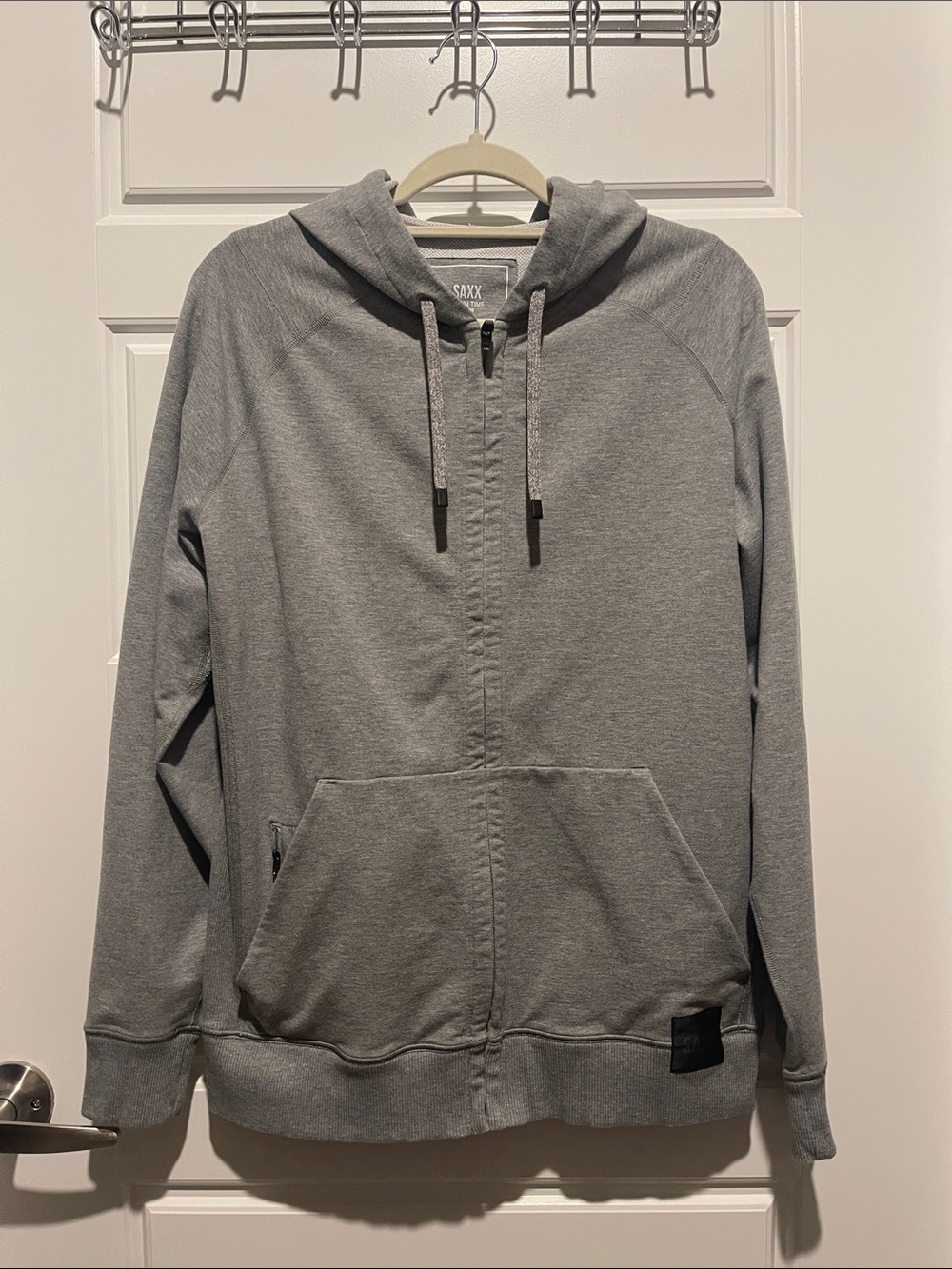 Saxx Men’s Light Gray Full-Zip Hooded Sweater